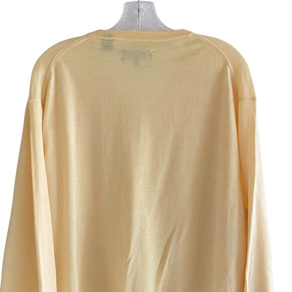 Bobby Jones Collection Sweater L Merino Wool V-Neck Golf Classic Preppy Yellow - Picture 9 of 11
